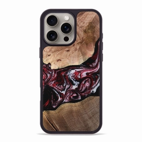 Anti Yellowing Screen Iphone 16 Pro Max Wood Phone Case - Shantel (Red, 767943)