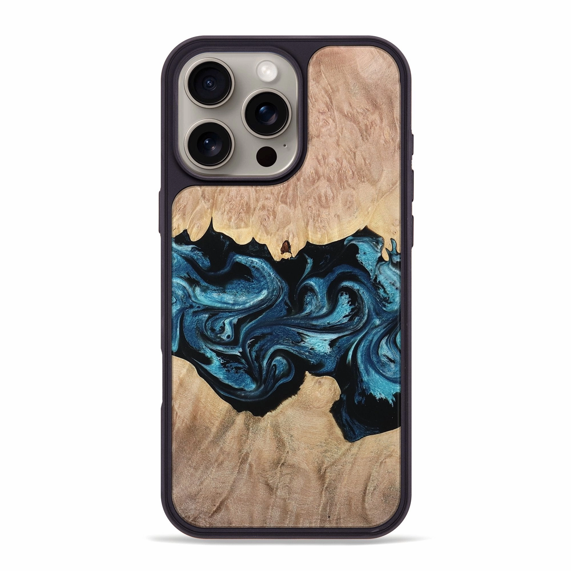 Anti Glare Film Iphone 16 Pro Max Wood Phone Case - Sherlyn (Blue, 762801)