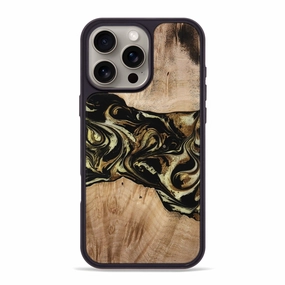 Tempered Glass Iphone 16 Pro Max Wood Phone Case - Tammi (Black & White, 772071)