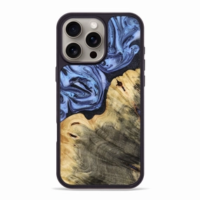 Impact Protection Shatterproof Glass Iphone 16 Pro Max Wood Phone Case - Terrie (Blue, 772576)