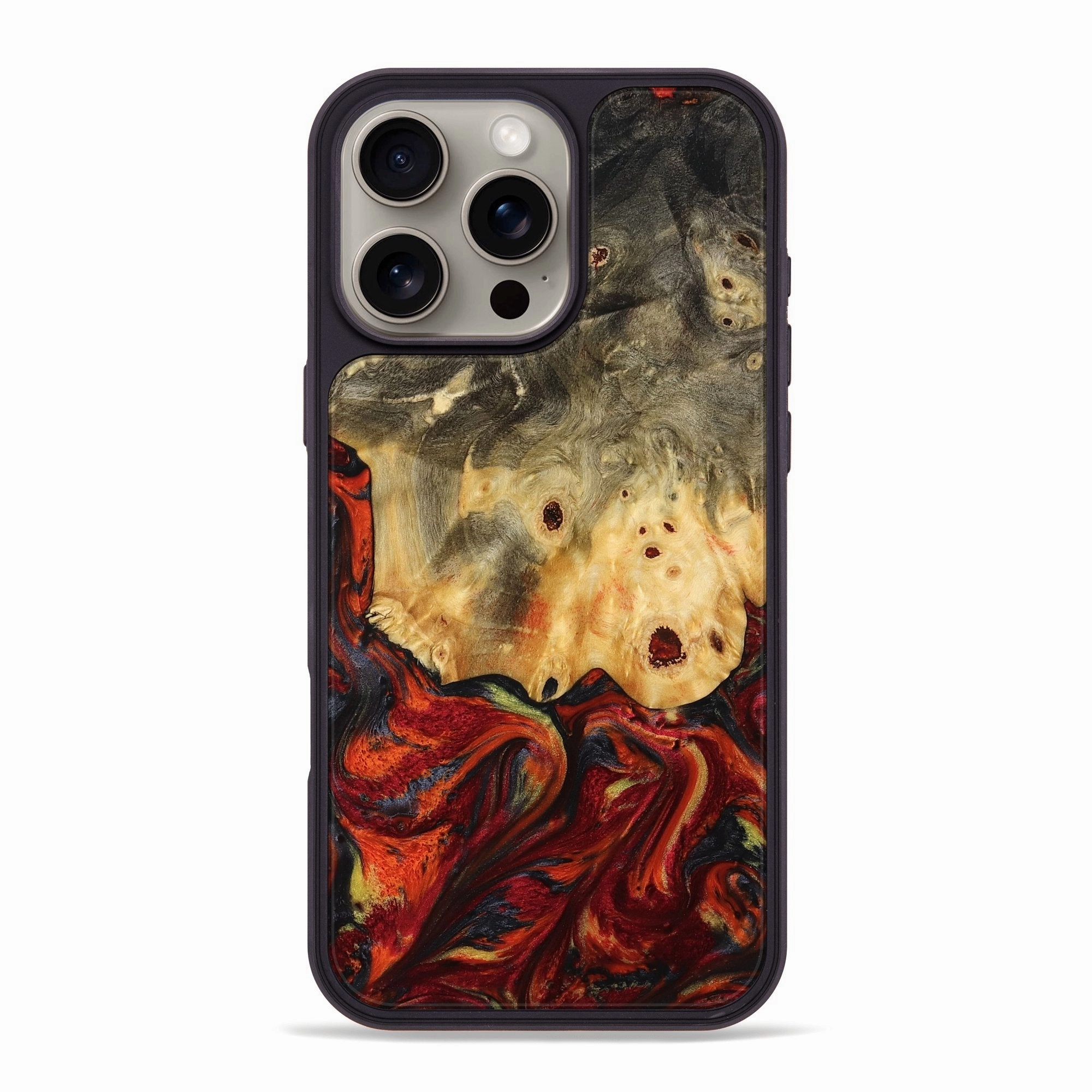 Iphone 16 Pro Max Wood Phone Case - Tosha (Red, 774942) Ultra Thin