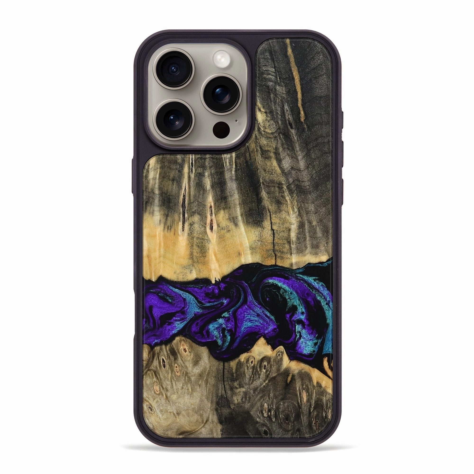 Fingerprint Resistant Anti Fog Iphone 16 Pro Max Wood Phone Case - Tru (Purple, 767673)