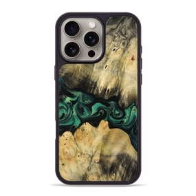 Anti Finger Smear Iphone 16 Pro Max Wood Phone Case - Valerie (Green, 769399)