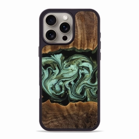 Iphone 16 Pro Max Wood Phone Case - Yusuf (Green, 770992) Protective Cover Ultra Slim Protector