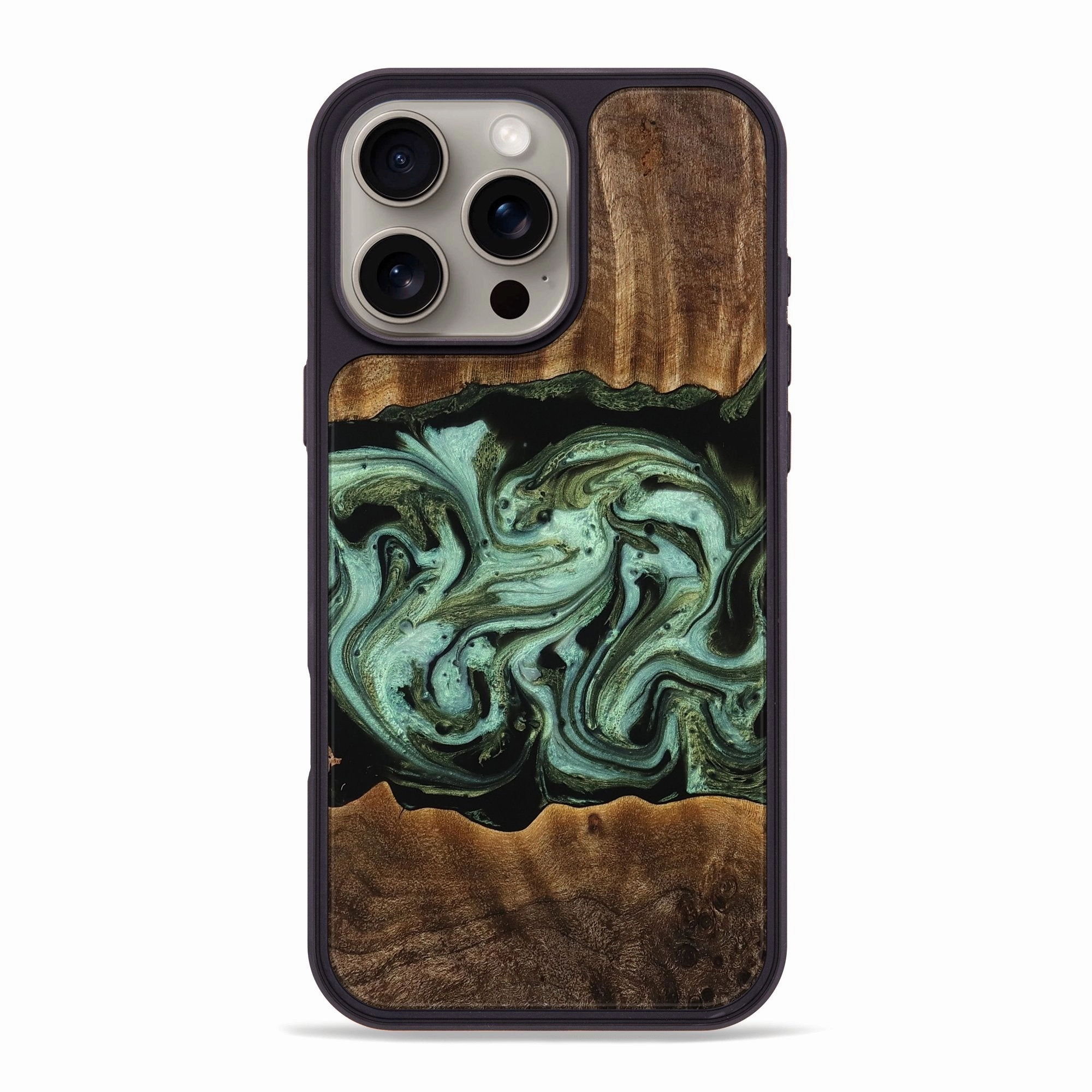 Iphone 16 Pro Max Wood Phone Case - Yusuf (Green, 770992) Protective Cover Ultra Slim Protector