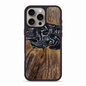 Iphone 16 Pro Max Wood Phone Case - Zack (Black & White, 770910) Bubble Resistant Film Anti Finger Streak