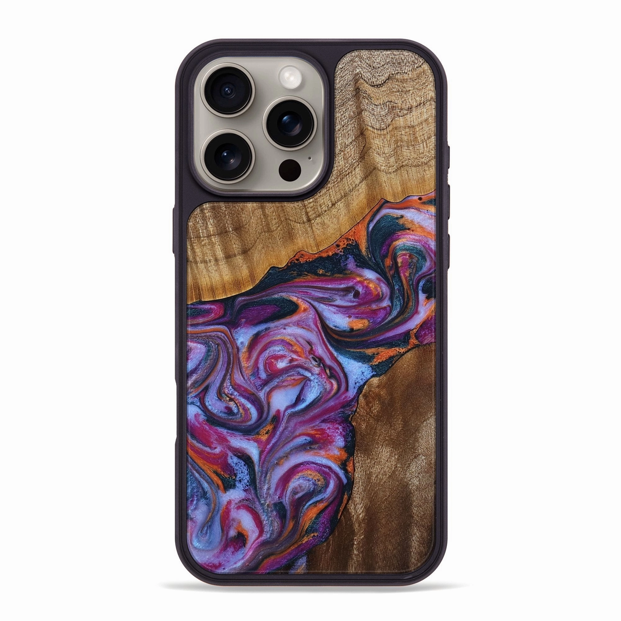 Anti Dust Iphone 16 Pro Max Wood Phone Case - Zaniyah (Blue, 771666)