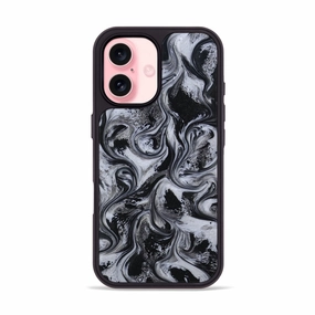 Shock Absorption Protective Screen Iphone 16 Resinart Phone Case - Lian (Black & White, 780441)