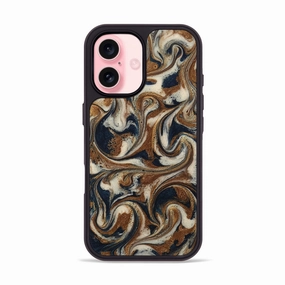 Iphone 16 Resinart Phone Case - Noreen (Teal & Gold, 781054) Grip Friendly Impact Protection