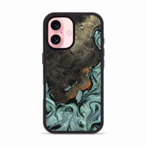 Anti Dust Fingerprint Shield Iphone 16 Wood Phone Case - Abel (Green, 780700)