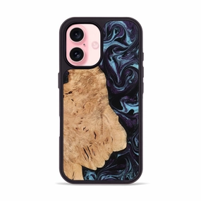 Anti Finger Streak Iphone 16 Wood Phone Case - Ailani (Purple, 778954)