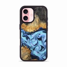 Anti Fog Anti Shock Film Iphone 16 Wood Phone Case - Ainara (Blue, 781575)