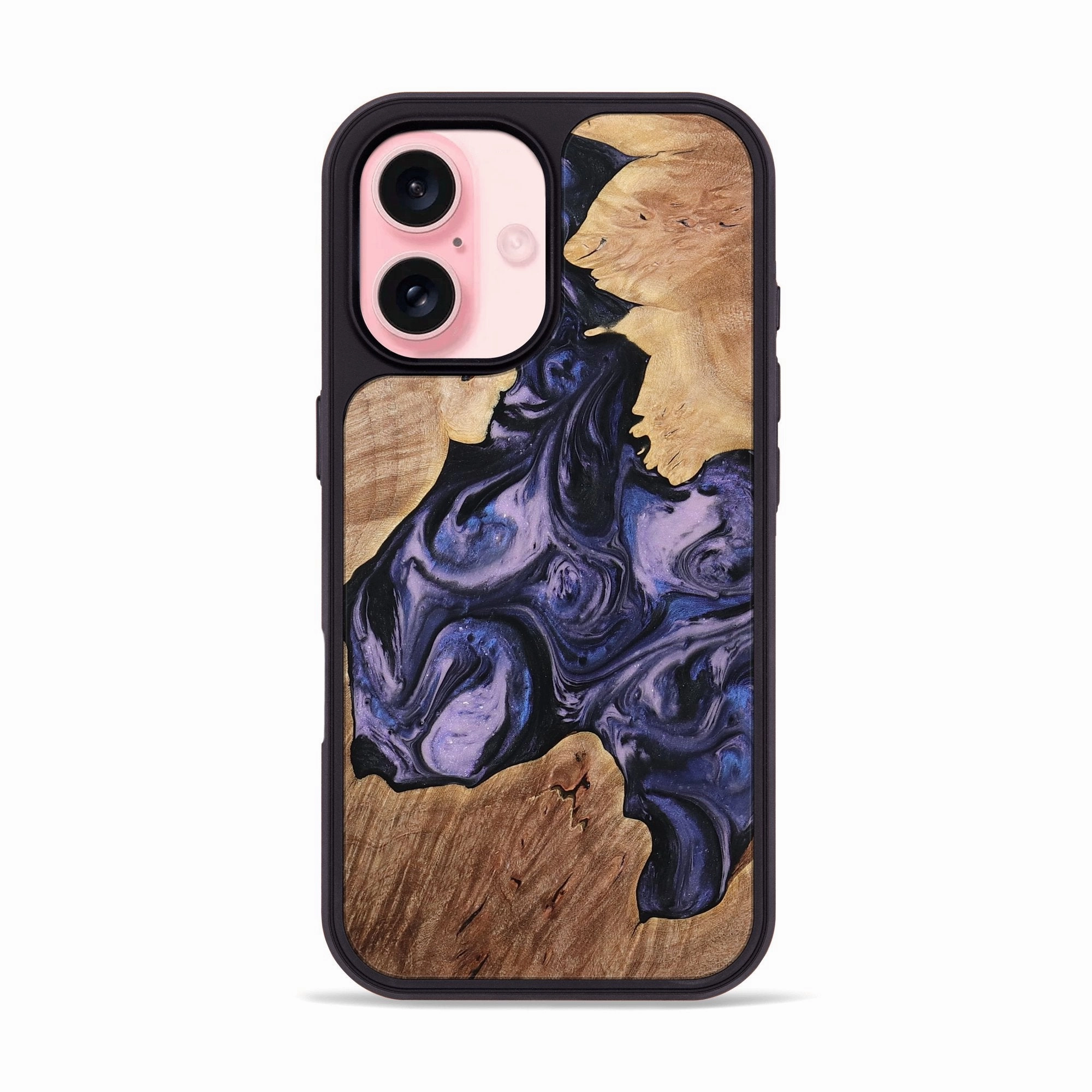 Anti Blue Light Anti Glare Iphone 16 Wood Phone Case - Aleena (Blue, 764619)