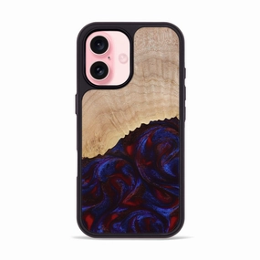Anti Finger Oil Iphone 16 Wood Phone Case - Alfredo (Red, 778555)