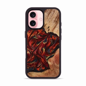 Fingerprint Resistant Screen Anti Finger Oil Iphone 16 Wood Phone Case - Ali (Red, 773832)