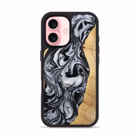 Iphone 16 Wood Phone Case - Alina (Black & White, 773643) Smooth Touch Film Scratch Proof