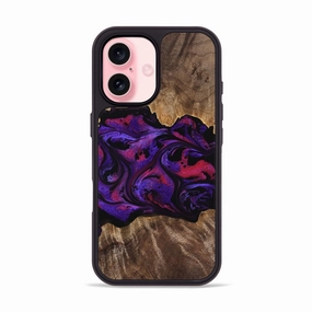 HD Clarity Iphone 16 Wood Phone Case - Altha (Purple, 771501)