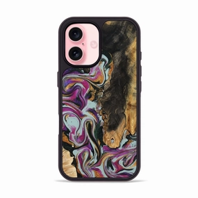 Anti Oil Film Iphone 16 Wood Phone Case - Amari (Green, 778019)