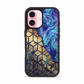 Iphone 16 Wood Phone Case - Ameer (Pattern, 781728) Fingerprint Free Shatterproof Glass