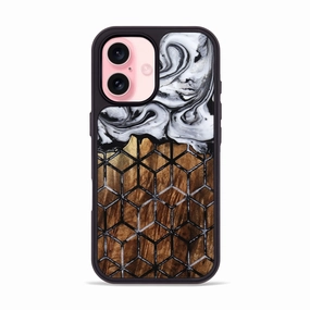 Anti Finger Smudge Film Rounded Edges Iphone 16 Wood Phone Case - Atharv (Pattern, 775904)