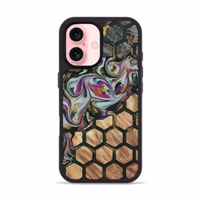 Iphone 16 Wood Phone Case - Ava (Pattern, 781726) Anti Shock Film Protective Layer