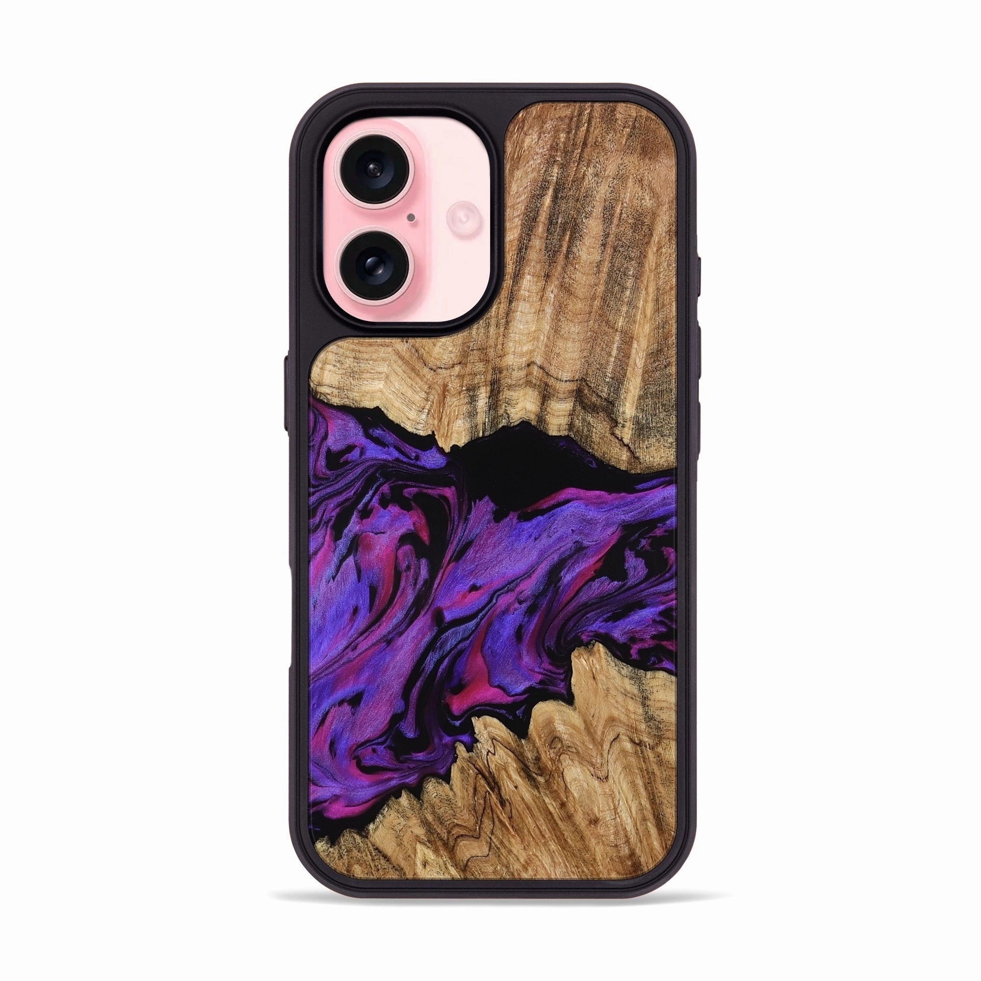 Iphone 16 Wood Phone Case - Axl (Purple, 777552) Anti Scratch Screen