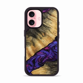 HD Screen Protector Iphone 16 Wood Phone Case - Ben (Purple, 769968)