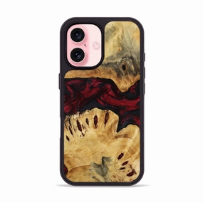 Iphone 16 Wood Phone Case - Benita (Red, 780962) Anti Reflection Screen
