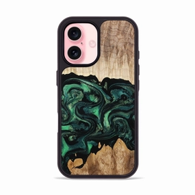 Anti Glare Screen Guard Iphone 16 Wood Phone Case - Birdie (Green, 781741)
