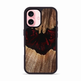 Drop Resistant Iphone 16 Wood Phone Case - Bonny (Red, 770092)