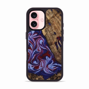 Iphone 16 Wood Phone Case - Braiden (Red, 781114) Anti Finger Smear
