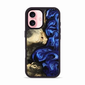 Anti Dust Anti Finger Grease Iphone 16 Wood Phone Case - Branden (Blue, 781787)