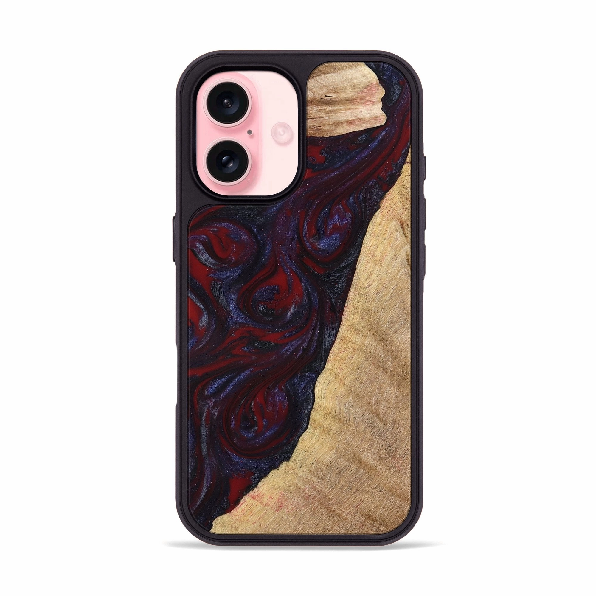 Iphone 16 Wood Phone Case - Brandy (Red, 776241) Anti Reflection Coating