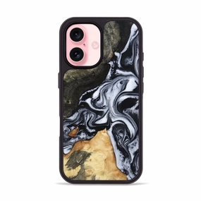 Iphone 16 Wood Phone Case - Bret (Black & White, 781361) Smooth Touch