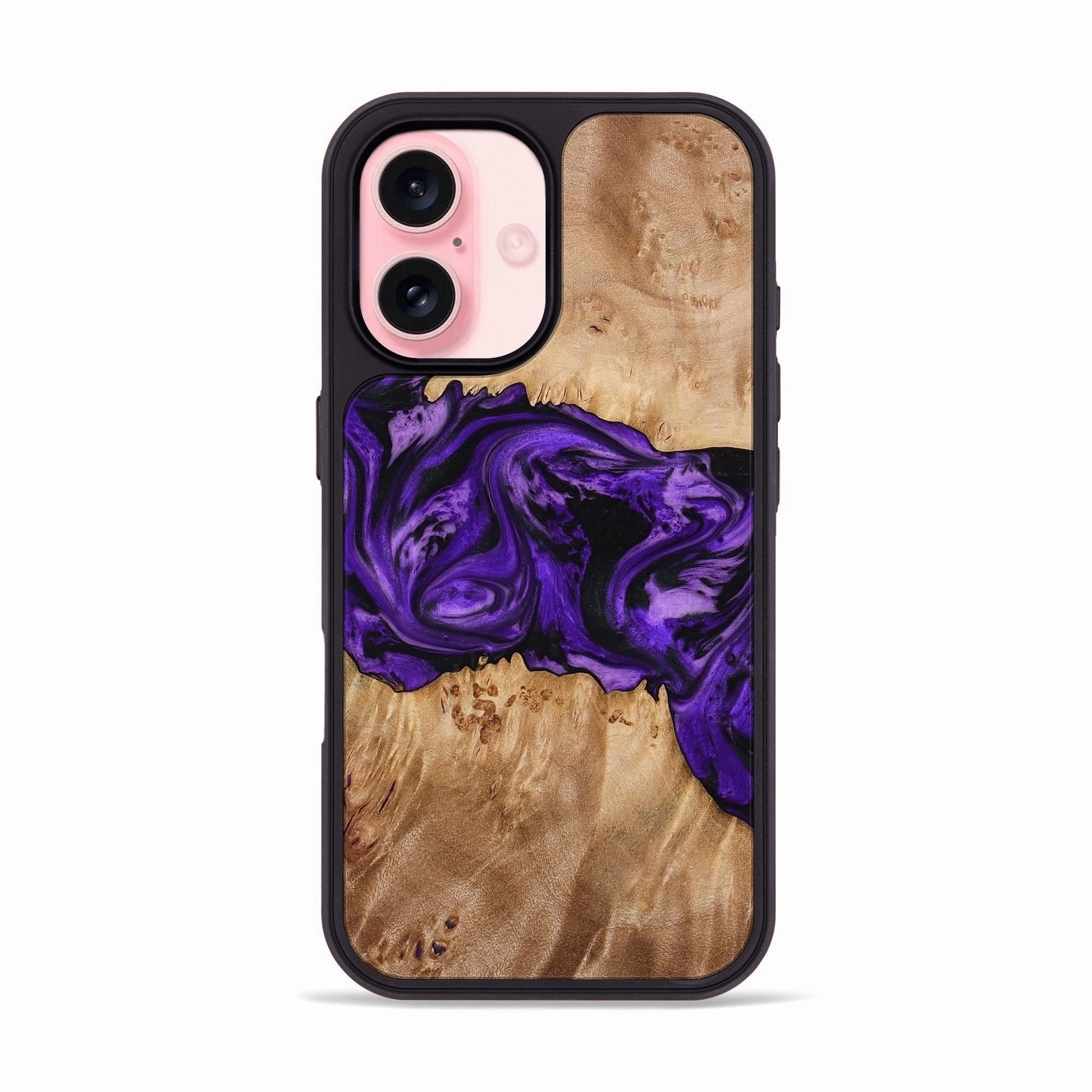 Scratch Resistant Iphone 16 Wood Phone Case - Bruce (Purple, 773363)