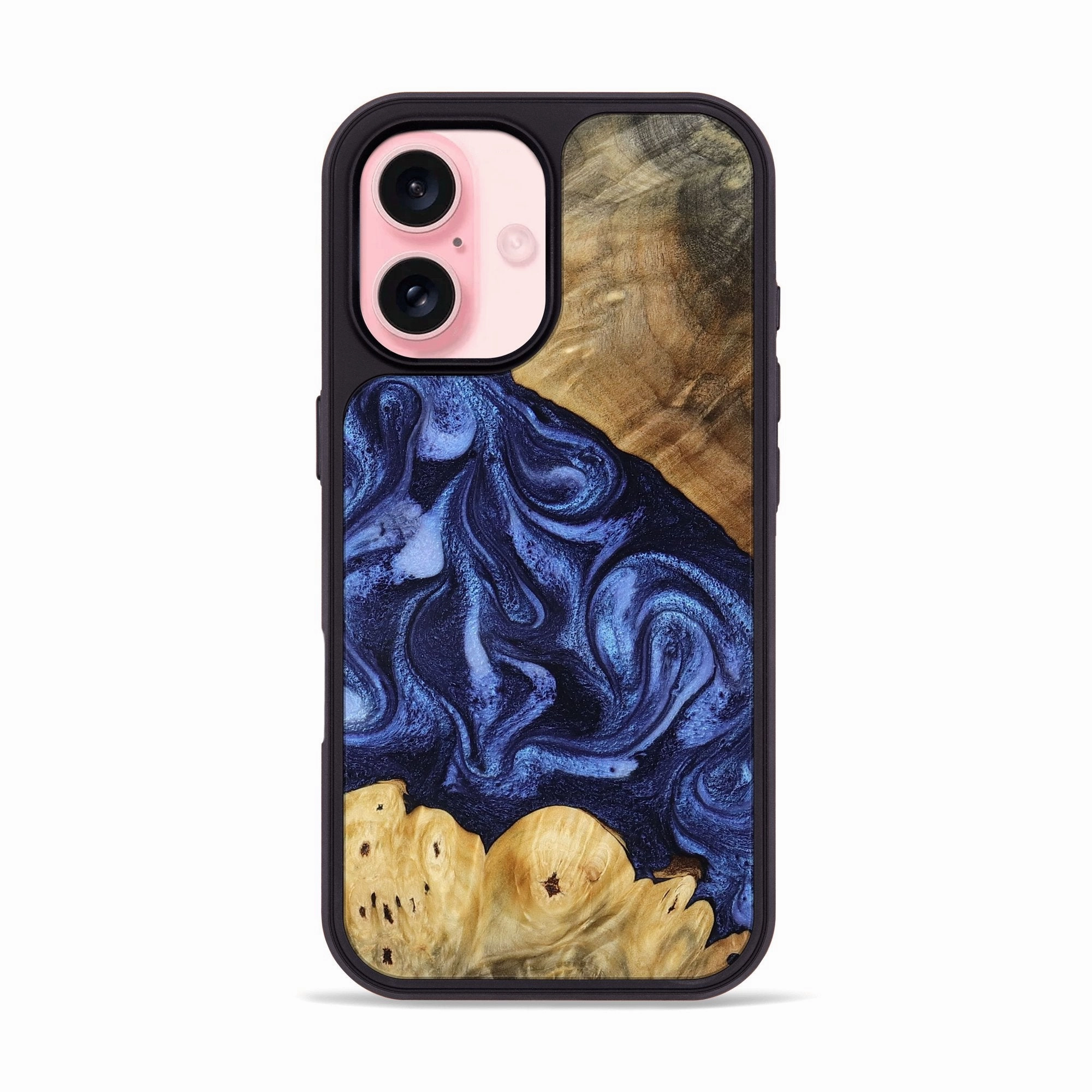Iphone 16 Wood Phone Case - Bryce (Blue, 769752) Anti Finger Smudge Film Anti Reflection Screen