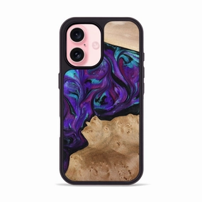 Iphone 16 Wood Phone Case - Calista (Purple, 775640) Anti Fog Anti Yellowing Screen
