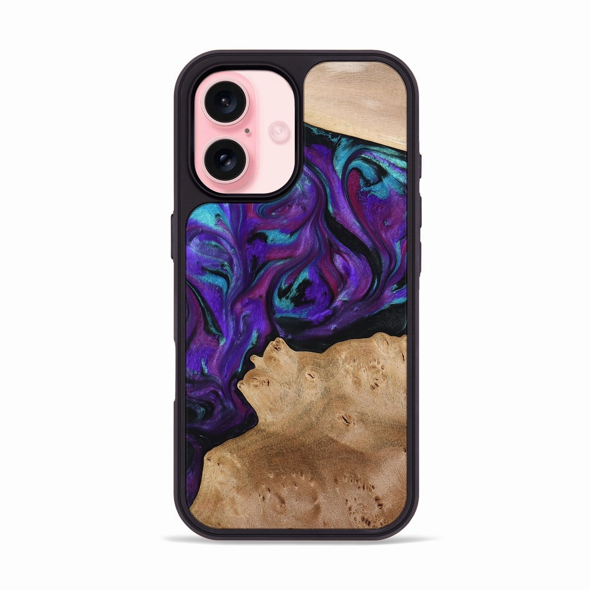 Iphone 16 Wood Phone Case - Calista (Purple, 775640) Anti Fog Anti Yellowing Screen