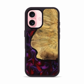 Drop Resistant Iphone 16 Wood Phone Case - Carie (Purple, 763944)