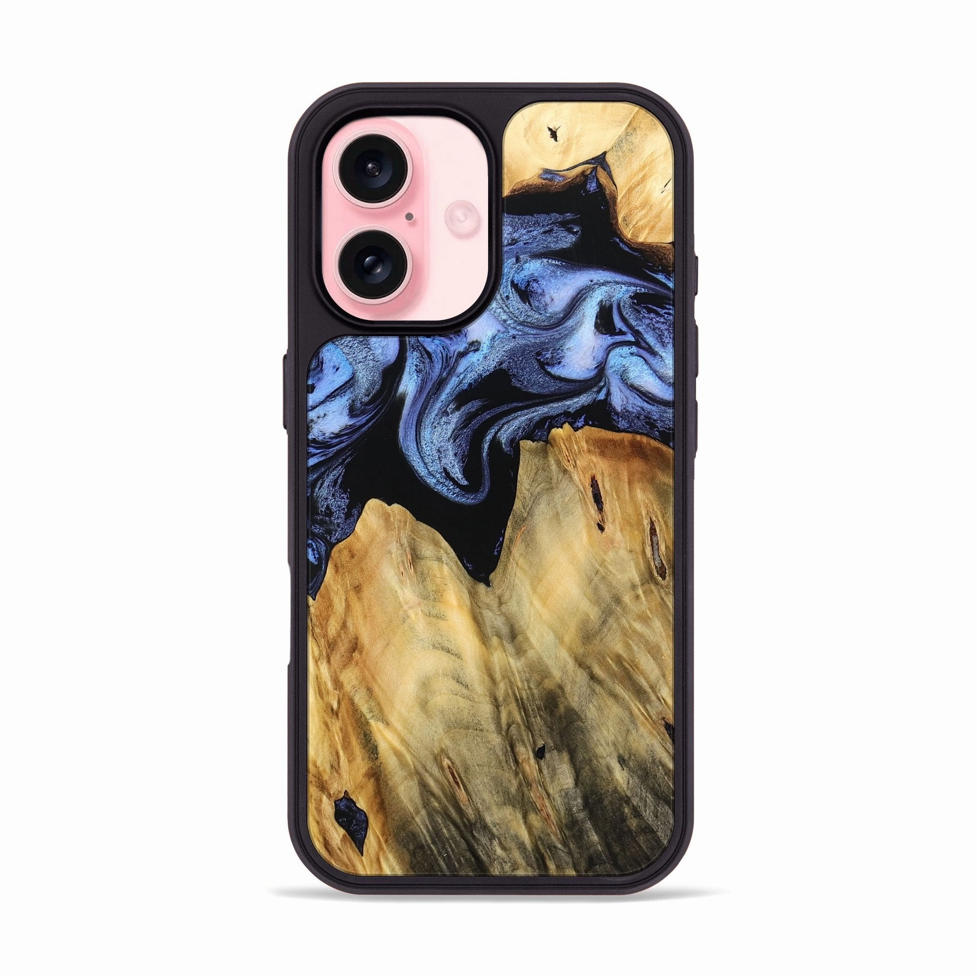 Iphone 16 Wood Phone Case - Charity (Blue, 764561) Drop Resistant