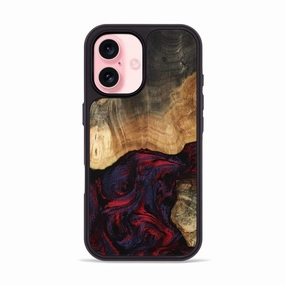 HD Clarity Crystal Clear Screen Iphone 16 Wood Phone Case - Colin (Red, 768877)