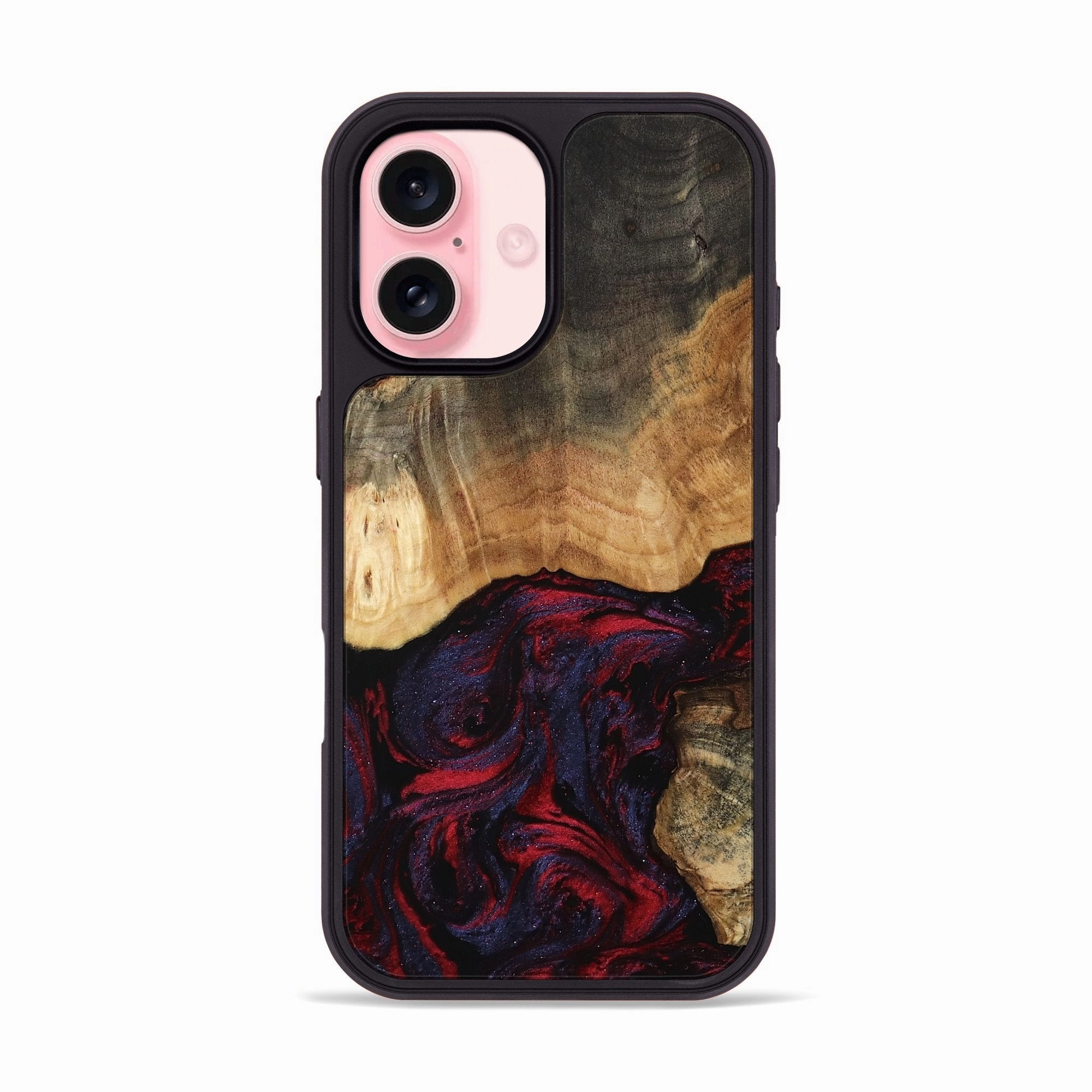 HD Clarity Crystal Clear Screen Iphone 16 Wood Phone Case - Colin (Red, 768877)