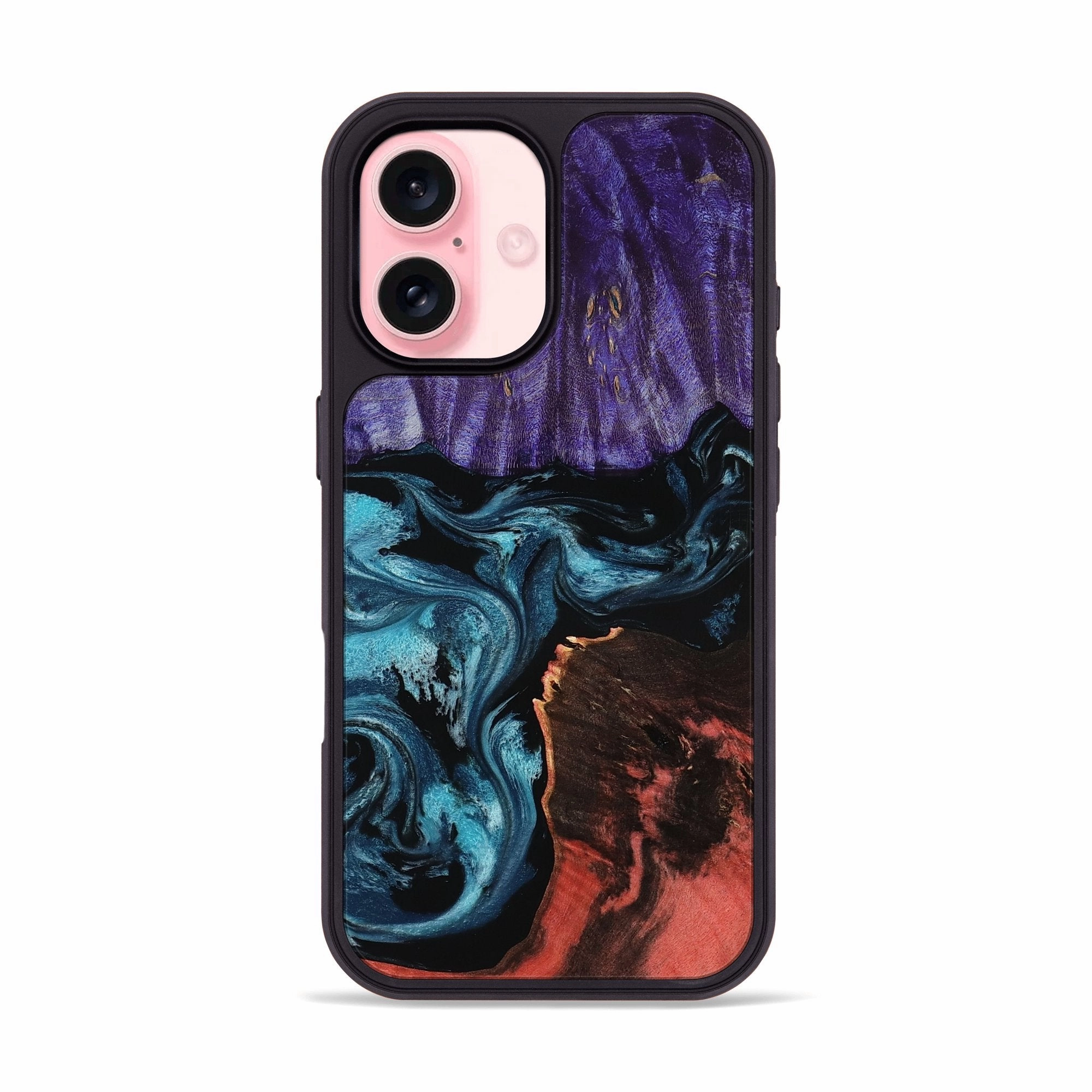 Smooth Touch Bubble Resistant Film Iphone 16 Wood Phone Case - Colter (Blue, 781788)