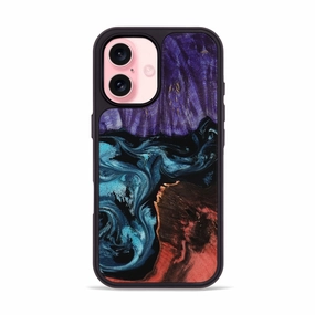 Smooth Touch Bubble Resistant Film Iphone 16 Wood Phone Case - Colter (Blue, 781788)