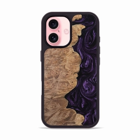 Iphone 16 Wood Phone Case - Corbin (Purple, 770317) Smooth Surface