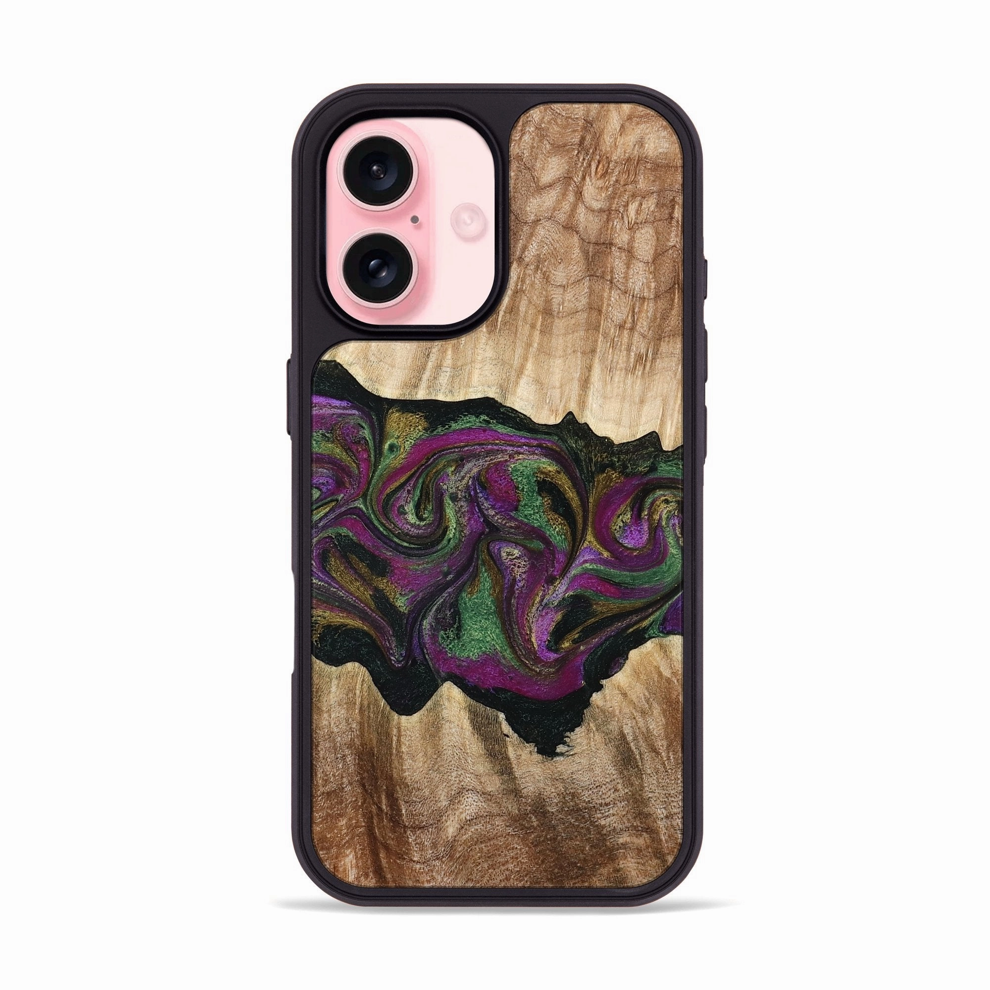 Iphone 16 Wood Phone Case - Corey (Purple, 776197) Smooth Surface Oleophobic Coating
