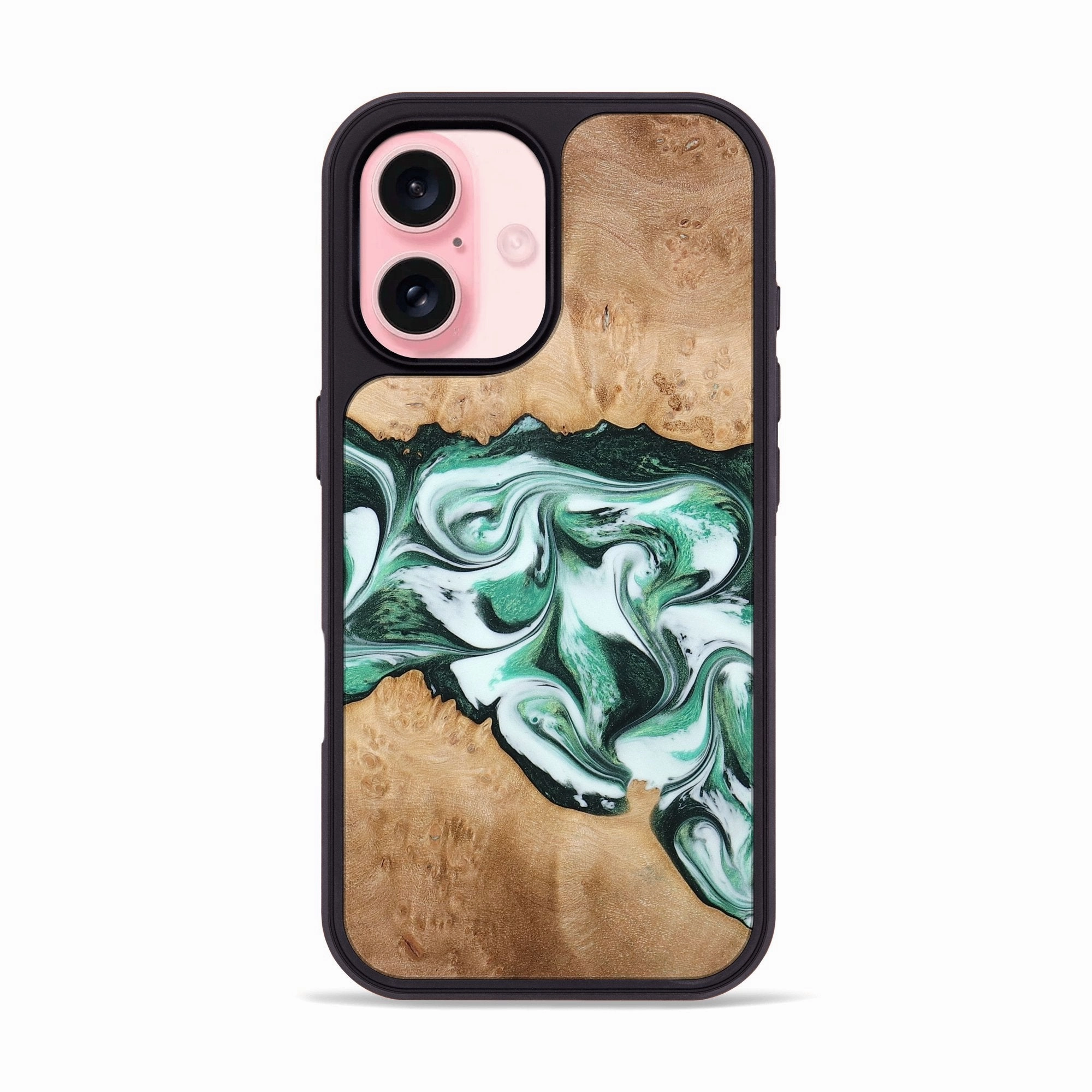 Anti Spy Film Scratch Proof Glass Iphone 16 Wood Phone Case - Dalton (Green, 773384)