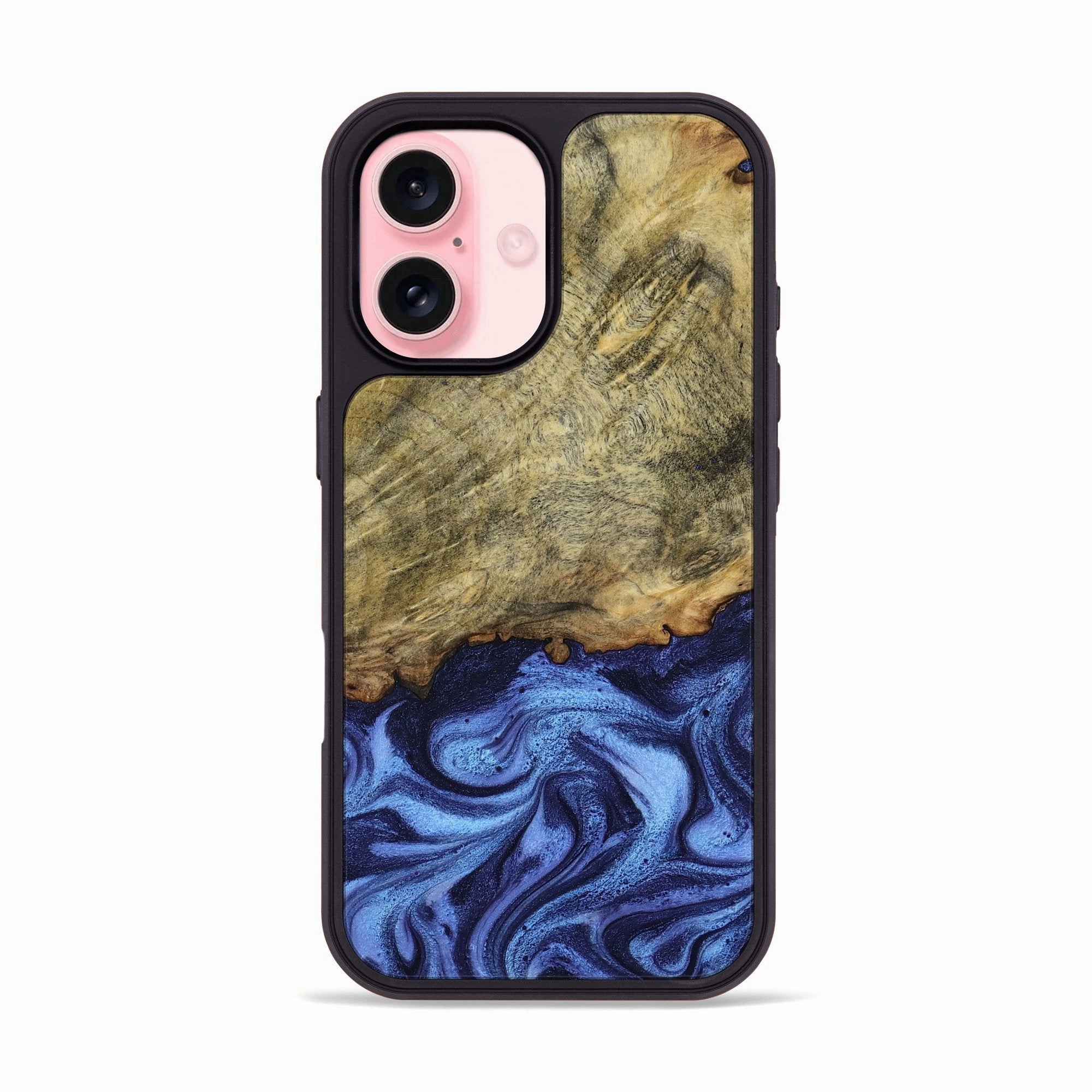 Iphone 16 Wood Phone Case - Darwin (Blue, 769816) Crystal Clear
