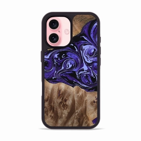 High Transparency Anti Scratch Coating Iphone 16 Wood Phone Case - Denis (Purple, 769925)
