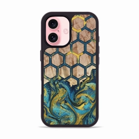 Iphone 16 Wood Phone Case - Deshawn (Pattern, 781689) Fingerprint Resistant Coating Easy Apply
